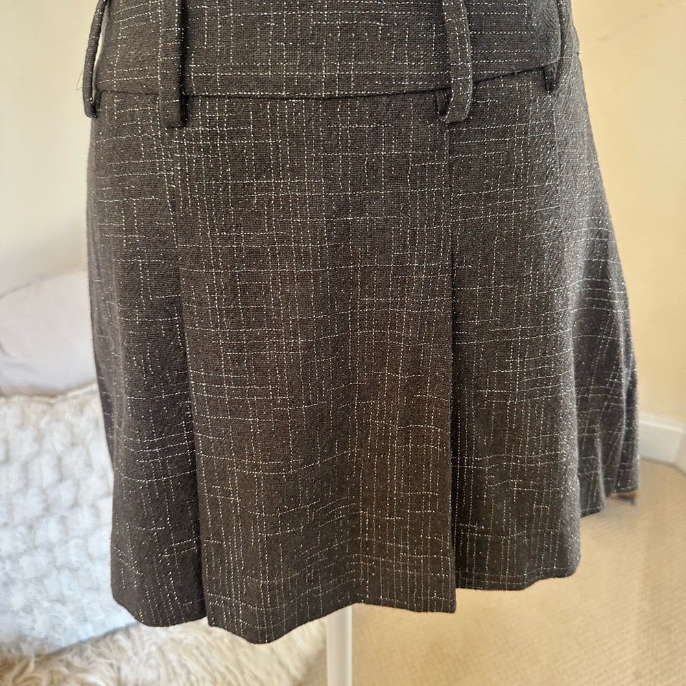 Zara Gray A-Line Pleated Mini Skorts
